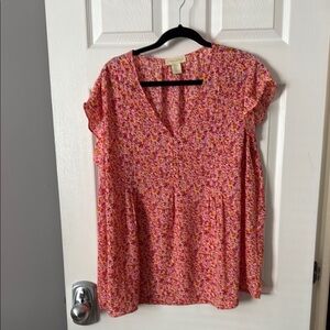 Floral Pink Women's Top 2X Cynthia Rowley